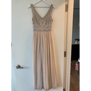 BHLDN Oyster sterling bridesmaid dress